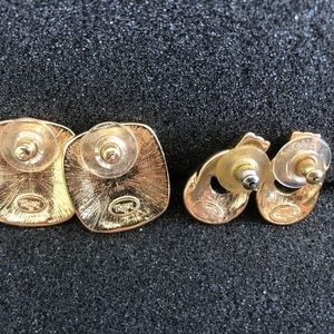 Trifari Jewelry - Trifari pierced earrings: 2 pair Trifari Jewelry - Trifari pierced earrings: 2 pair